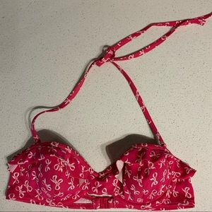 2/$15 Swim! TopShop Pink Bow Print Bikini Top